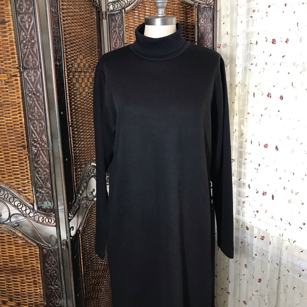 Weekenders Black Midi Turtleneck Dress